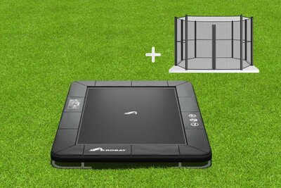 Trampolin Akrobat Orbit Inground 335x244 schwarz/schwarz