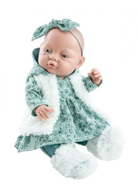 Babypop meisje 45cm met blauwe ogen en winterkleding Paola Reina