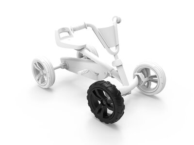 Wiel 9x2 Cross - Zwart/Zwart Voorkant Rechts