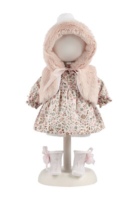 Kledingset Llorens 35cm roze coupichon jasje met bond