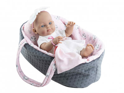 Babypop 32cm met reiswieg Paola Reina Minipikolines meisje