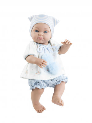 Babypop 32cm meisje blank met jurk en muts - Paola Reina