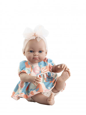 Paola Reina babypop 32cm blank meisje blauwe ogen met tule