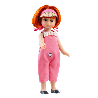 Paola Reina pop Maria 21 cm rood haar roze jumpsuit Mini-Amigas