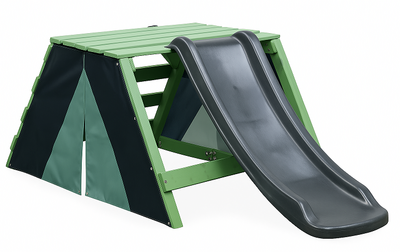 SwingKing Speeltoestel Charlie + 1,2 meter Glijbaan – Compact Houten Speeltoestel voor Kinderen