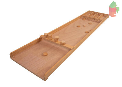 Longfield Sjoelbak Klein Afm. 120 X 35 X 29,5 Cm. Inclusief 20 Sjoelstenen  30 Mm