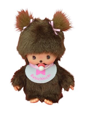 Bebichhichi Mädchen Plüschpuppe 16 cm mit Lätzchen von Monchhichi